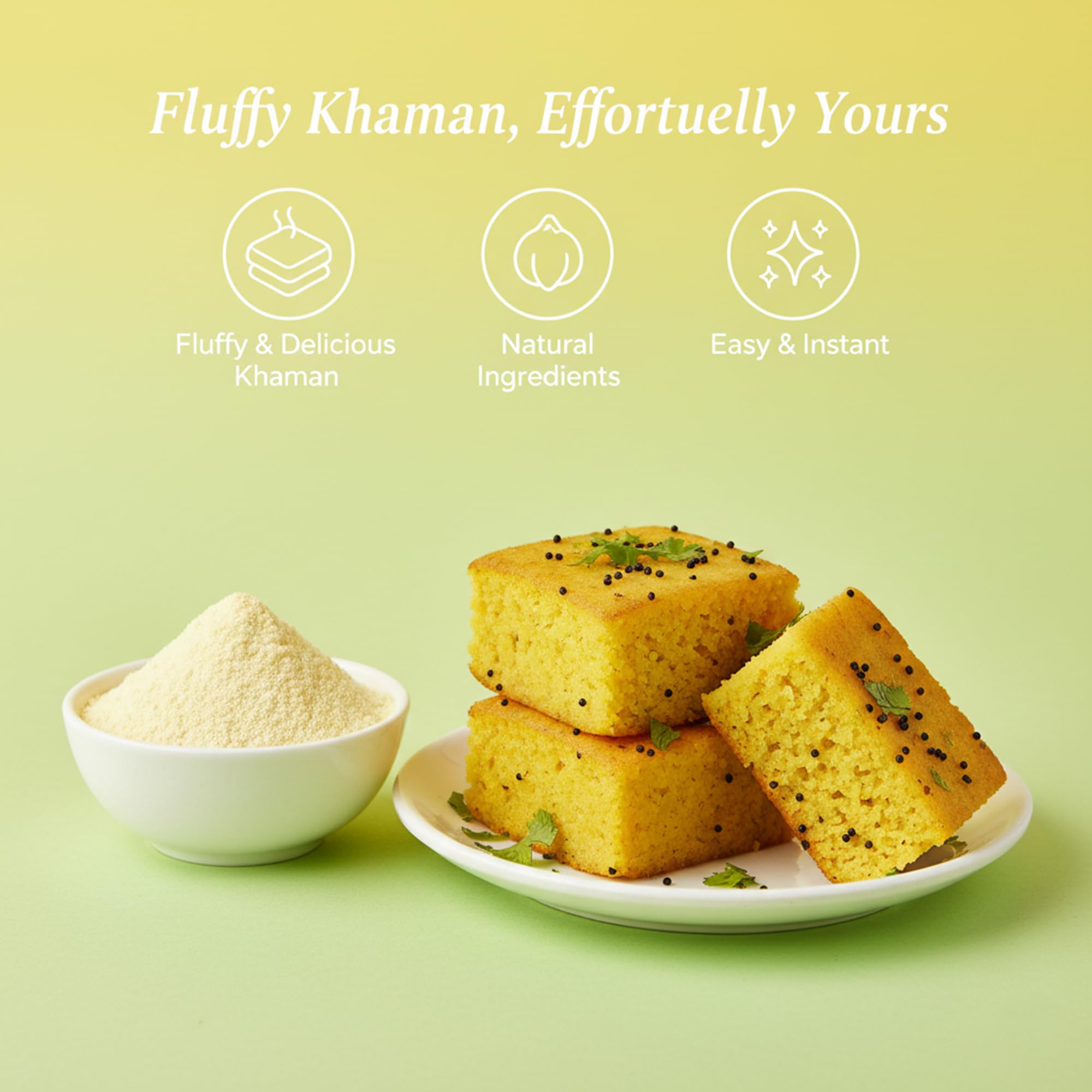 77 Green Khaman Mix Pack of 2-800g - Instant Dhokla Mix/Khaman Dhokla for Quick & Easy Preparation - Soft & Fluffy Snacks - No Preservatives - Ideal for Indian Cuisine/Party Appetisers 4