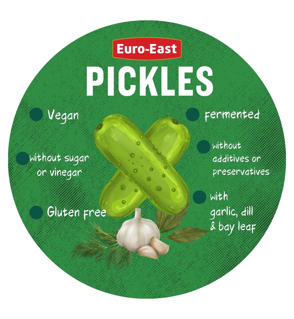 East-Euro Lot de 12 blocs de concombres fermentés dans un pot en verre x 350 g | Excellent complément à une variété de plats | Fabriqué par acidification | Lait concombres acides 12 x 350 g/220 g
