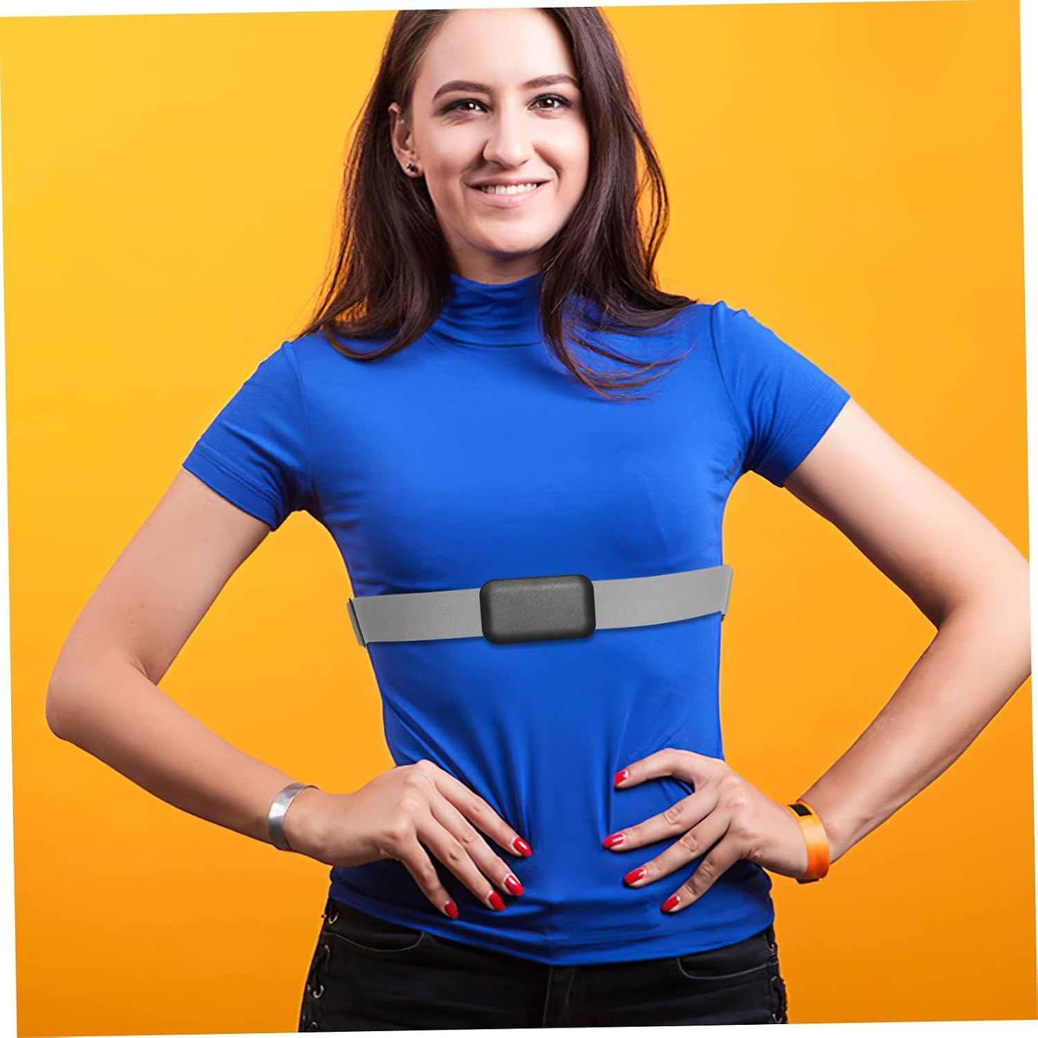 Sports Heart Rate Chest Strap Elastic Comfortable Fit Nylon Monitoring Belt for Fitness Tracking