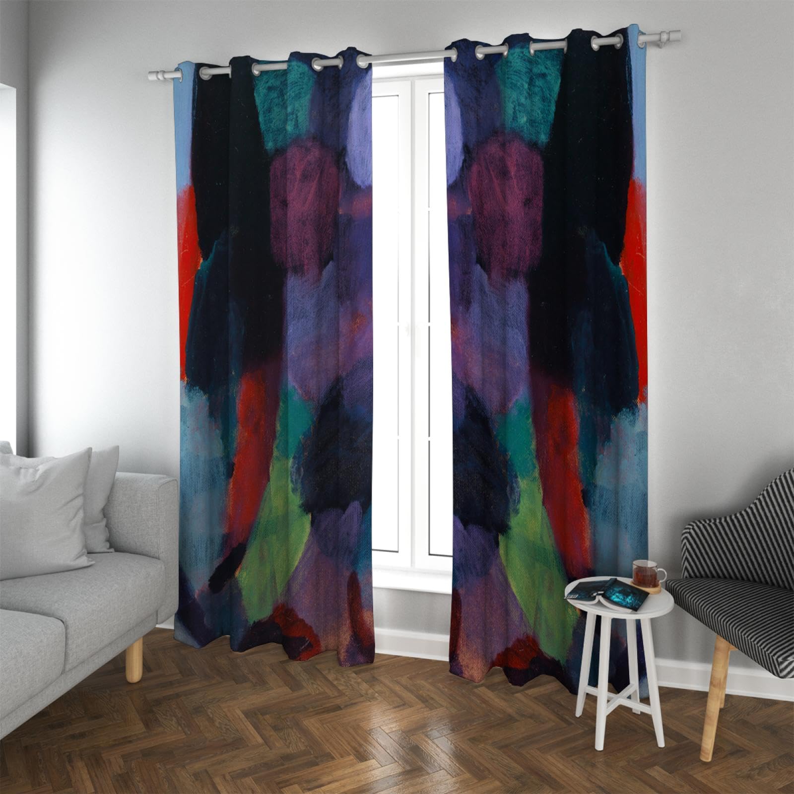 Rideaux assombrissants multicolores occultants de chambre salon cuisine 2 panneaux