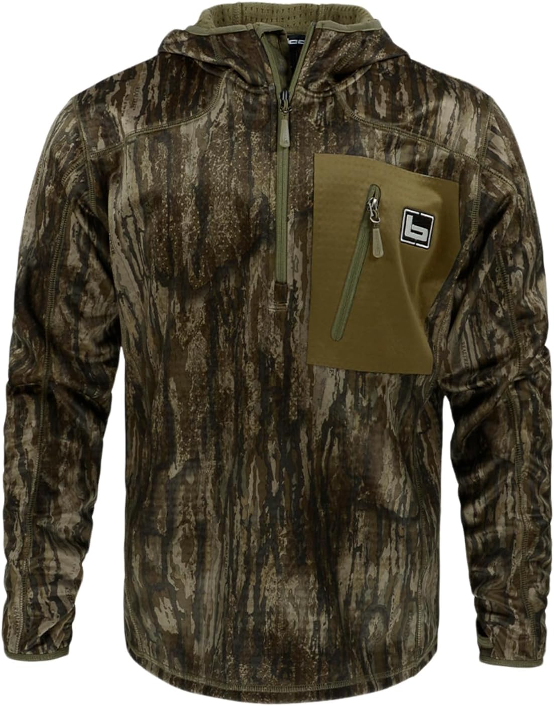 Banded Men's Hooded Mid-Layer Fleece Pullover, Warm Quiet Wind-Resistant Water-Resistant Softshell Outdoor Hunting Hoodie