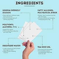 Vista 9 de Eco Roots Hojas de detergente para ropa – 64 cargas ecológicas Fresh Breeze - Sábanas de lavandería de tamaño de viaje, biodegradables e