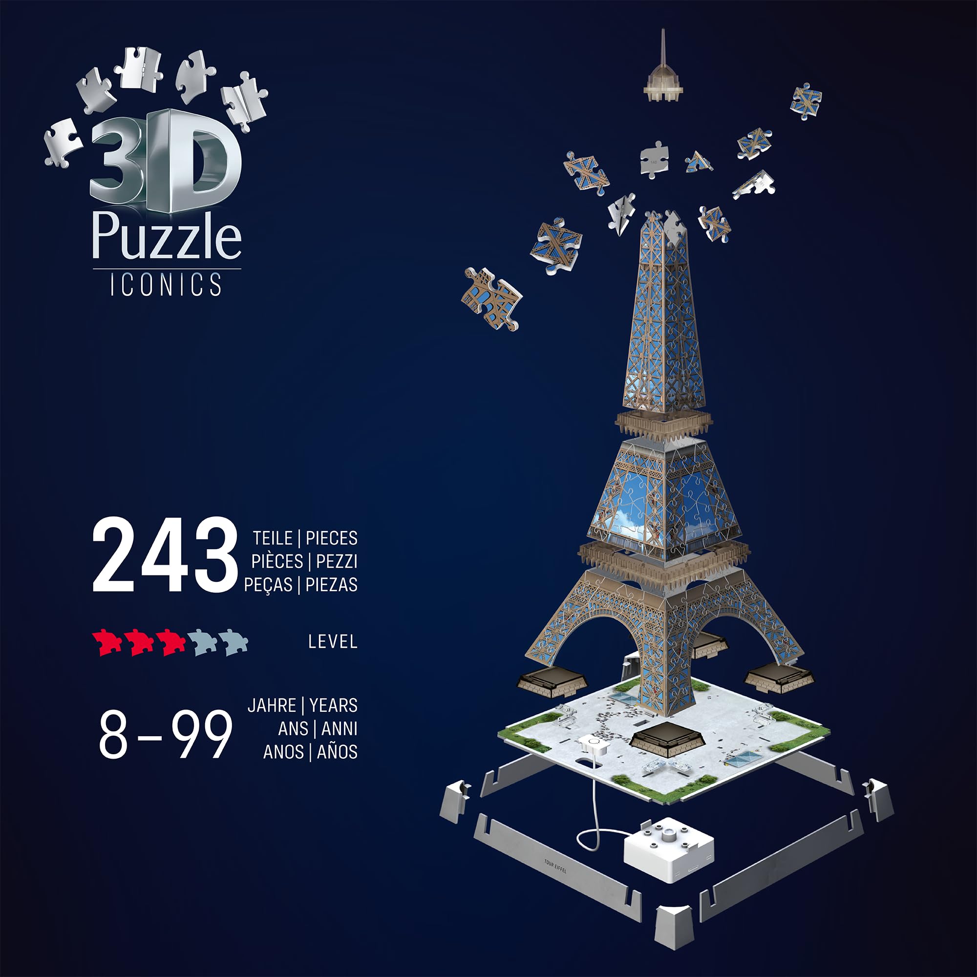 Ravensburger Puzzle 3D Iconics Wieża Eiffla