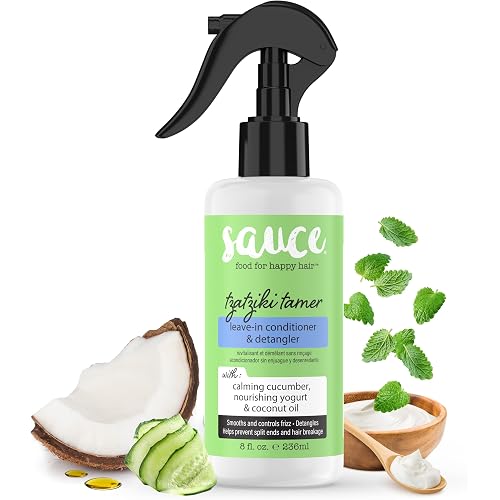 SAUCE Leave In Conditioner & Detangler Spray, Tzatziki, 8 Fl Oz
