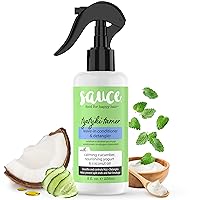 Vista 15 de SAUCE BEAUTY Spray protector térmico para el cabello (8 onzas líquidas) Spray protector térmico para salsa picante con aceite de argán, aloe