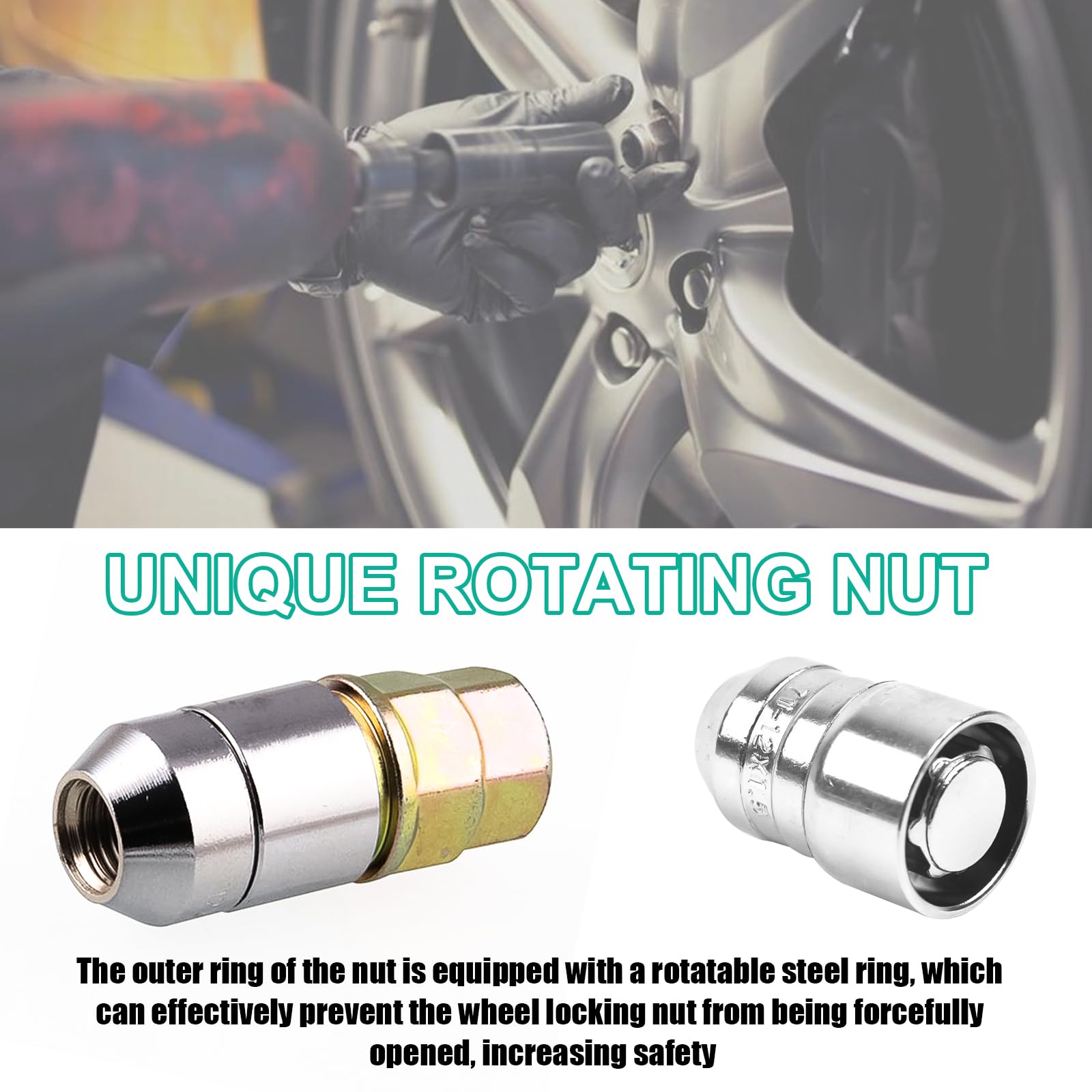 ZPSNDP Chrome Cone Seat Wheel Locks Lug Nuts (M12 X 1.5 Thread