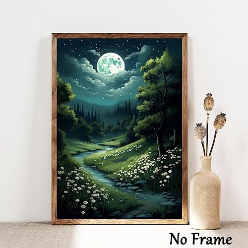 Miniatura 4 de Arte de pared de paisaje gótico, pinturas oscuras de academia, póster de paisaje de bosque, póster de nube, impresión gótica vintage, academia