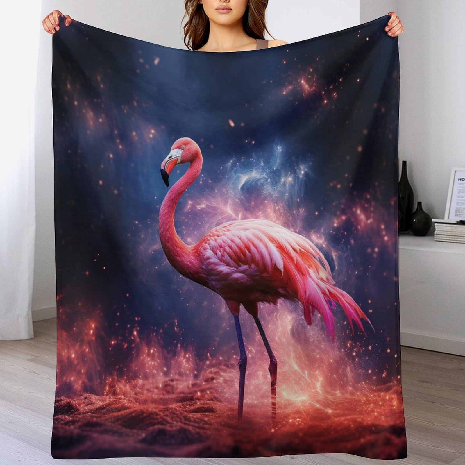 Couverture flamant rose flannel douce plaid lit toutes saisons 150x200