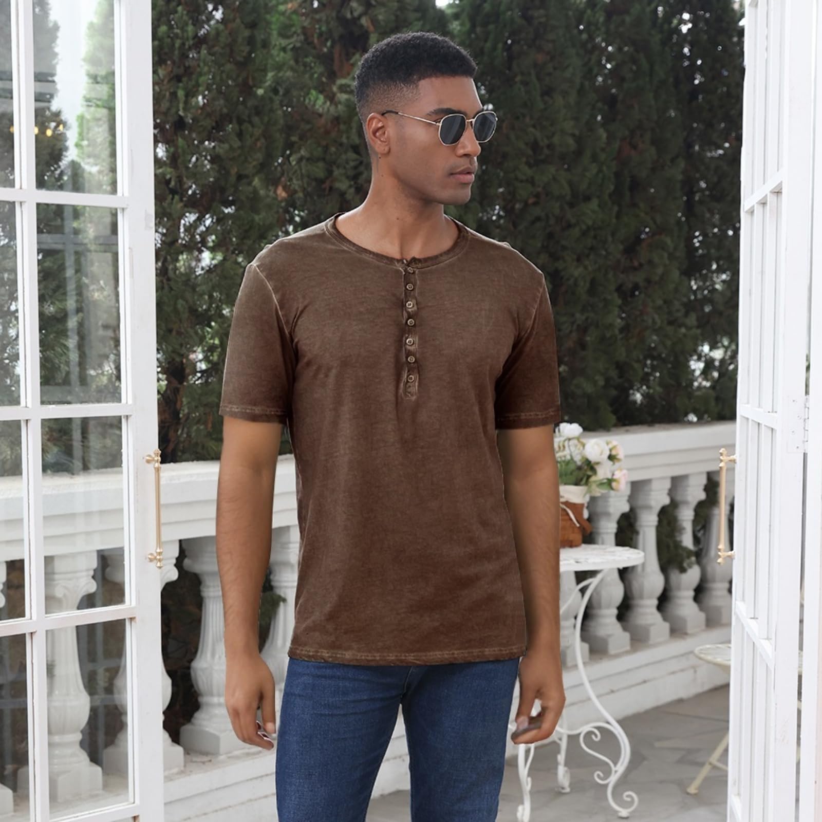 YawYews Maglia Manica Lunga Uomo Maglietta Cotone Uomo T Shirt Manica Lunga Aderente Lunghe Vintage retrò M-3XL