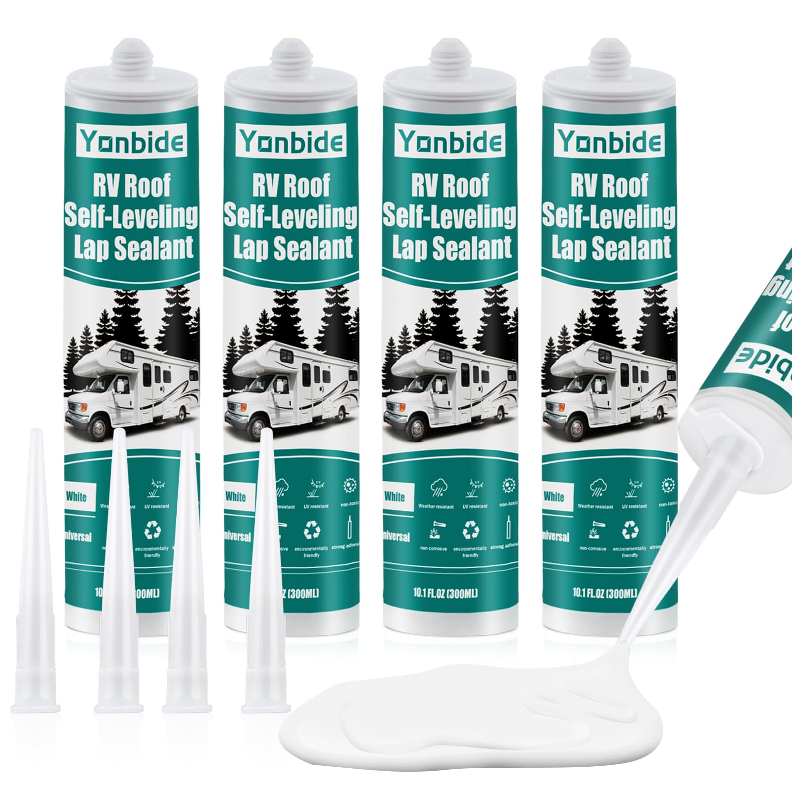 RV Caulk Combo Pack – 2 Tubes Dicor Lap Sealant White + 2 Tubes Proflex Clear Caulk By Geocel