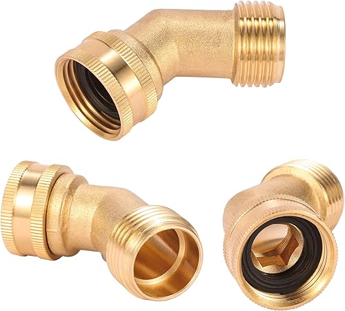 Miniatura 5 de Sanpaint Codo de manguera de jardín de 45 grados, elimina el estrés y la tensión en los accesorios de manguera de entrada de agua de RV, GHT de 34