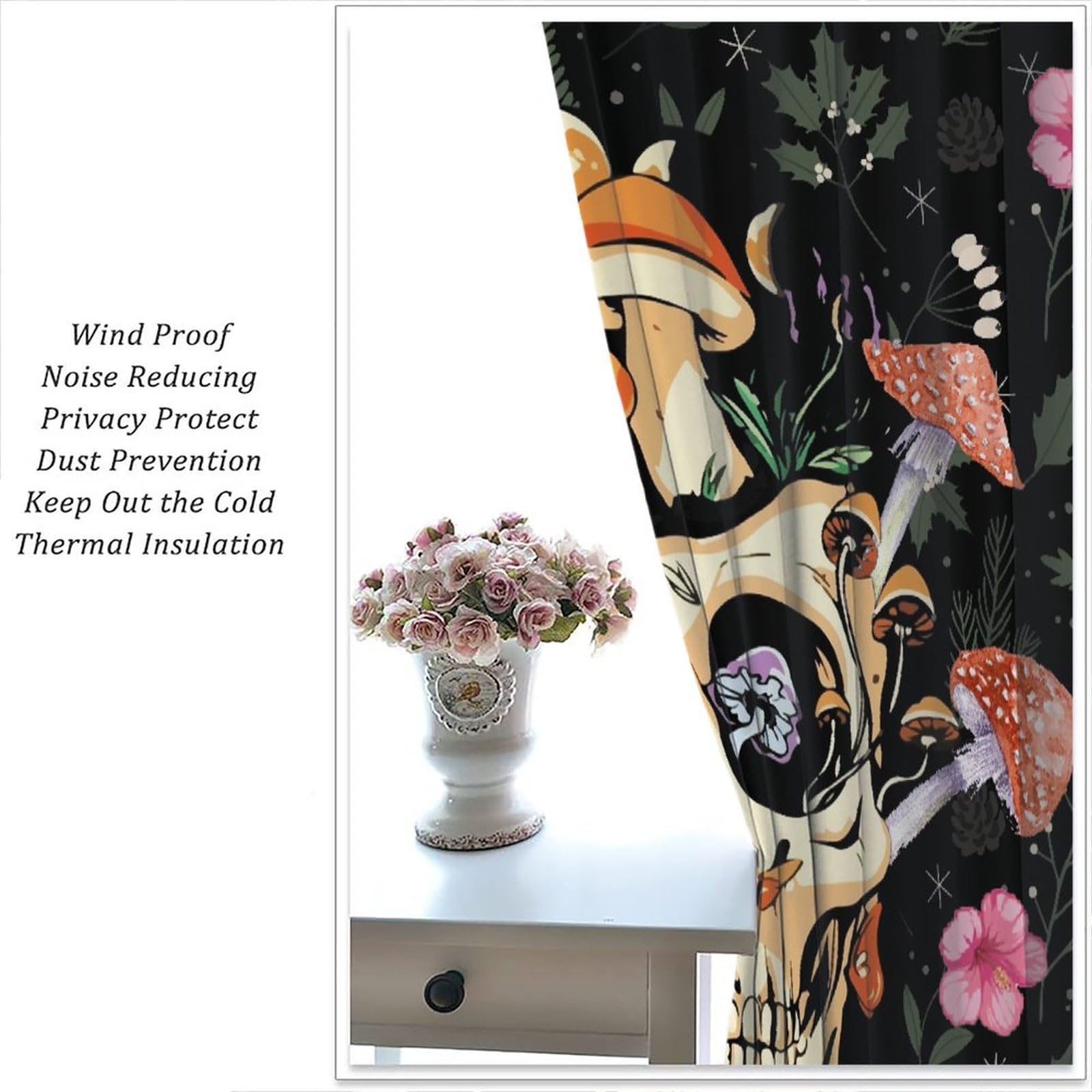 Skull Curtains For Living Room