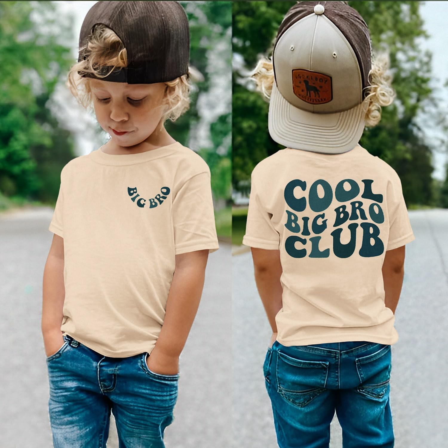 Big Brother Cool Big Bro Club T-shirt dla chłopców, zabawna koszulka z nadrukiem dla dzieci, na lato, z krótkim rękawem, bawełniana koszula