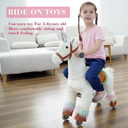 Miniatura 5 de PonyFunny Juguete de unicornio poni mecánico paseo en caballo mecánico paseo en caballo Giddy Up Cowboy! Tamaño pequeño para edades de 3 a 6 años