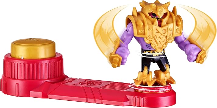 Legends of Akedo Beast Strike Battling Giant Gold Tusk. Mini Battling Warriors. Armor Explodes Off During Battle. Ready, Fight, Split Strike. Small