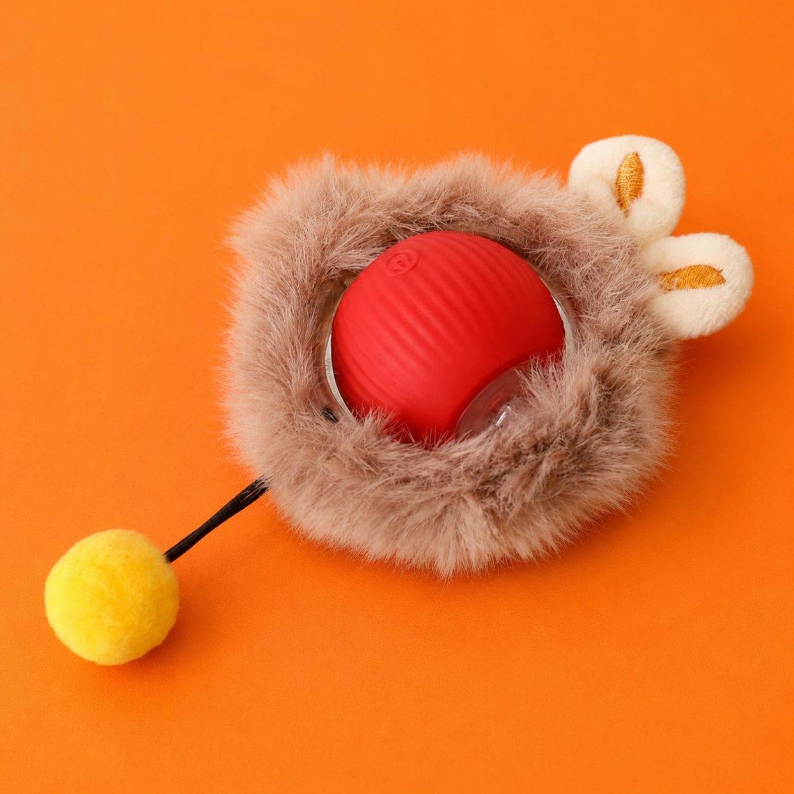 6xFurry Katzenspielzeugball, Flauschige Katzenkugel für Den Boden, 6 Stück