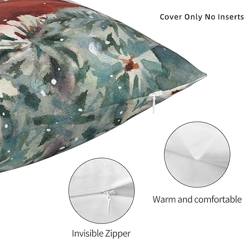 Miniatura 4 de YIPOCH Fundas de almohada de invierno con diseño de pájaro cardenal de 24 x 24 pulgadas, fundas de cojín decorativas para sofá, fundas para cojines