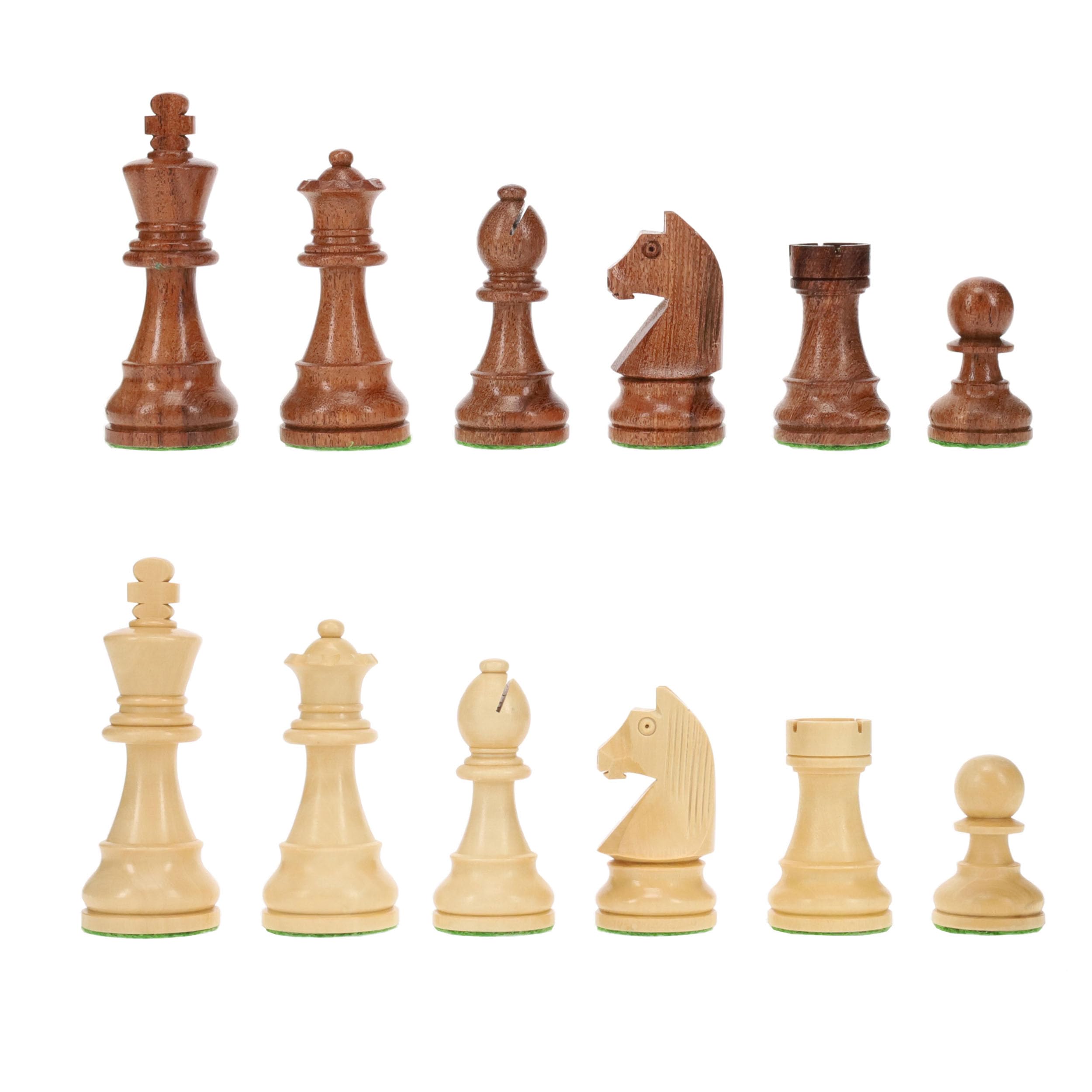 WE Games Classic Wooden Staunton Chess Pieces, Weighted, Handpolished, Sheesham and Kari Wood, 3.75 in. King