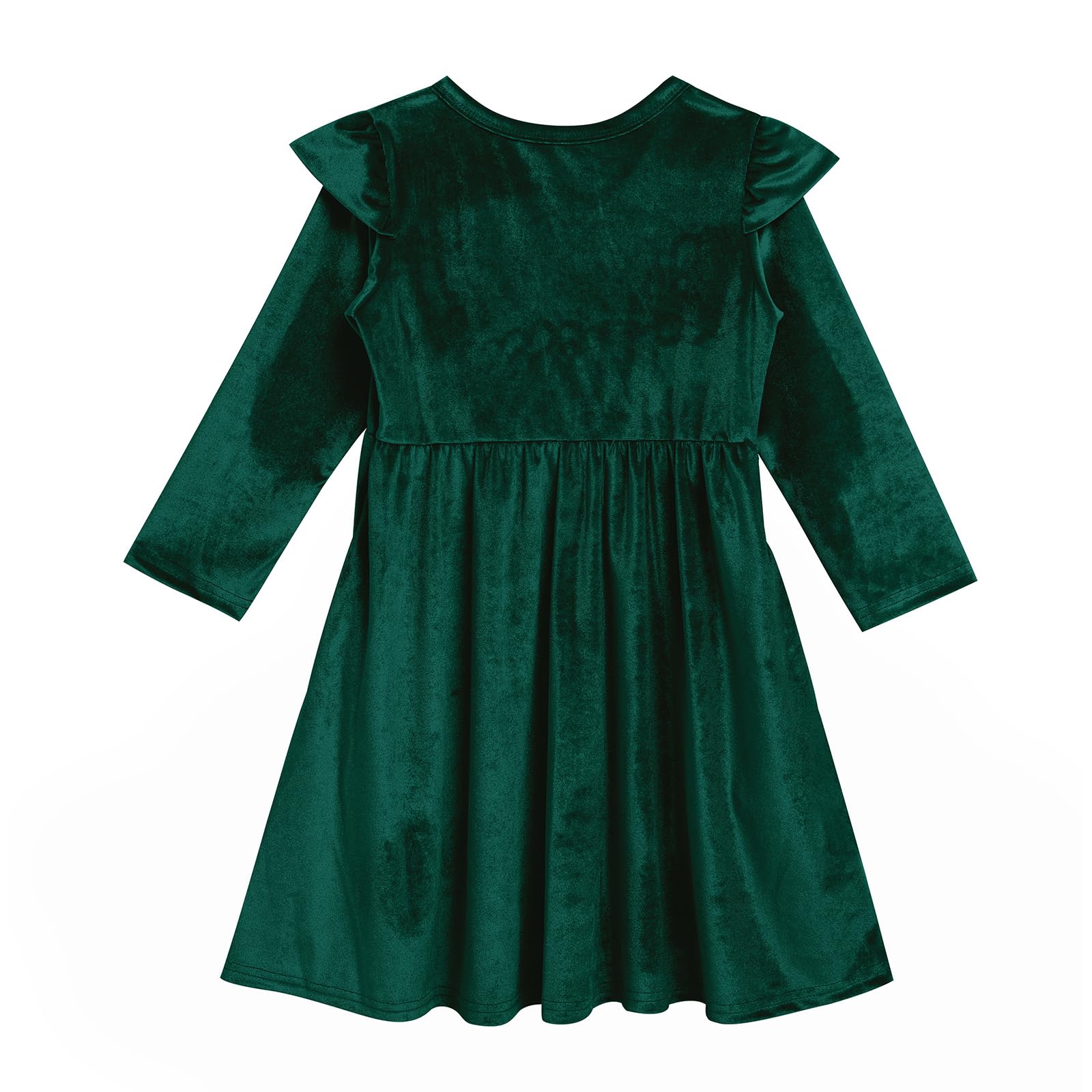 Mommy and Me Kleid Rüschen Langarm Casual Weihnachten Party Samtkleid Mutter Tochter Familie Passendes Kleid Kleidung