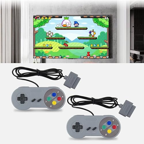 Miniatura 5 de Veanic - Paquete de 2 unidades de repuesto para mando de gamepad compatible con SNES - Conector de 7 pines