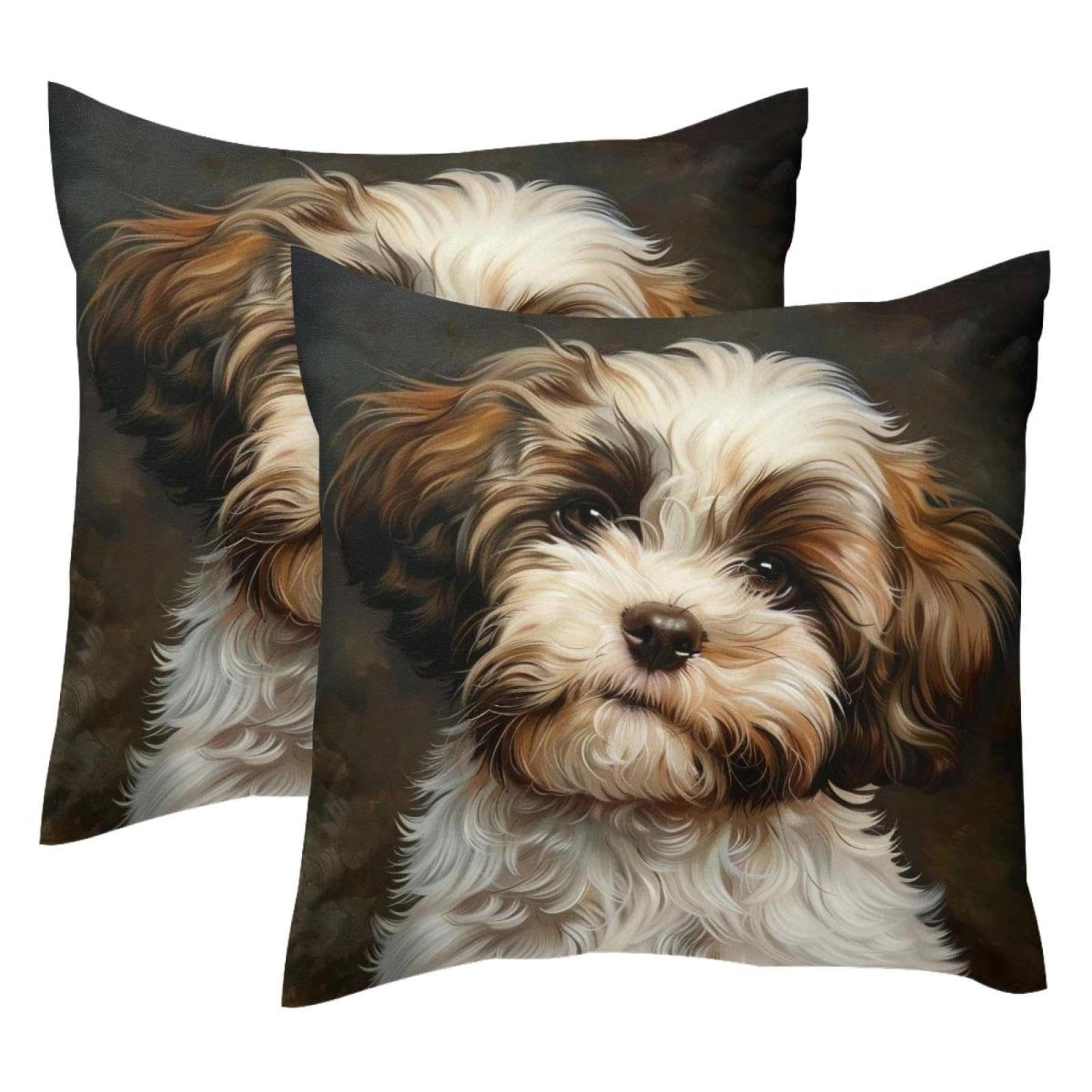 Housse de coussin Shih Tzu en velours pour cocooner dans votre canapé