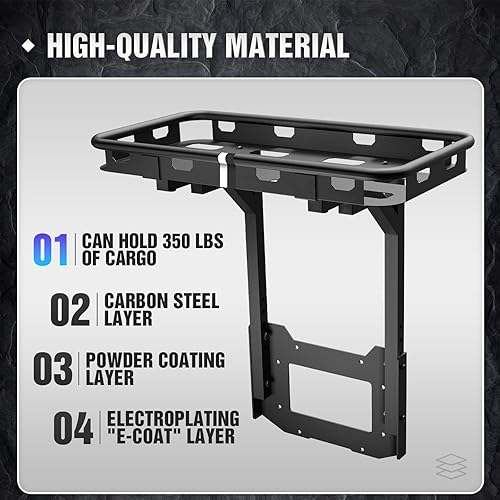 Miniatura 3 de Cesta de carga trasera para Jeep Wrangler JK en portón trasero de equipo original compatible con Jeep Wrangler JK y JKU Unlimited 2007-2018 de 24