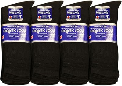Falari Physicians Approved Diabetic Socks Crew Unisex 3, 6 or 12-Pack
