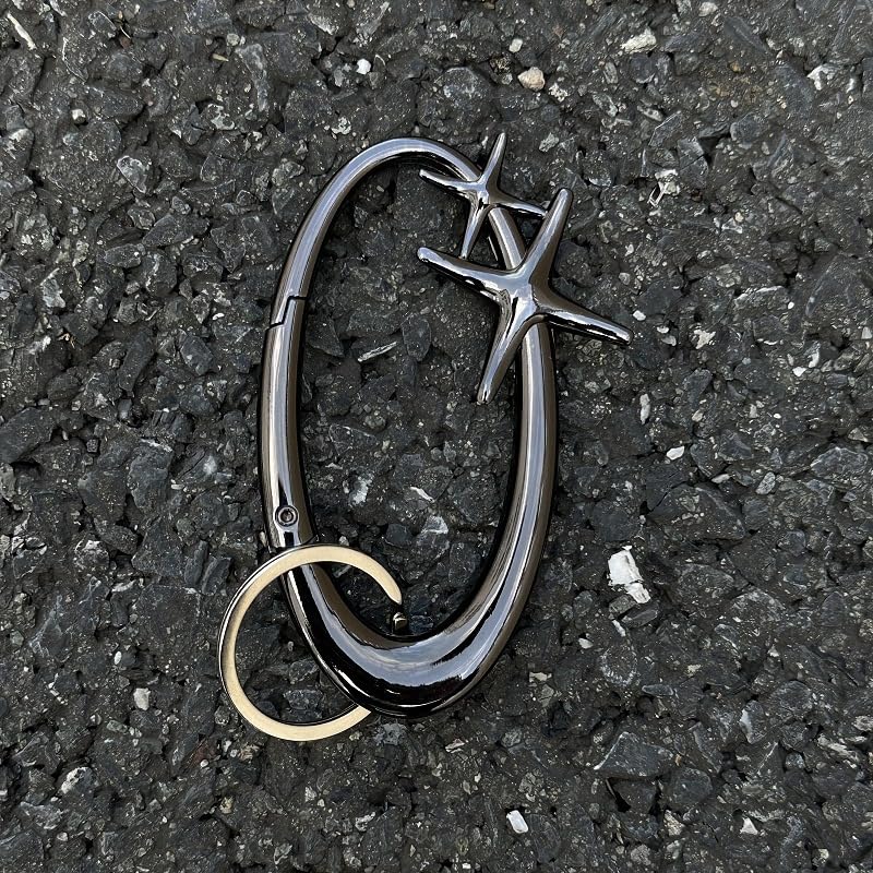Image of Cute Star Carabiner Clips Keychain Y2K Cool Heavy Duty Starfish Carabiner Belt Loop Clip for Men Women
