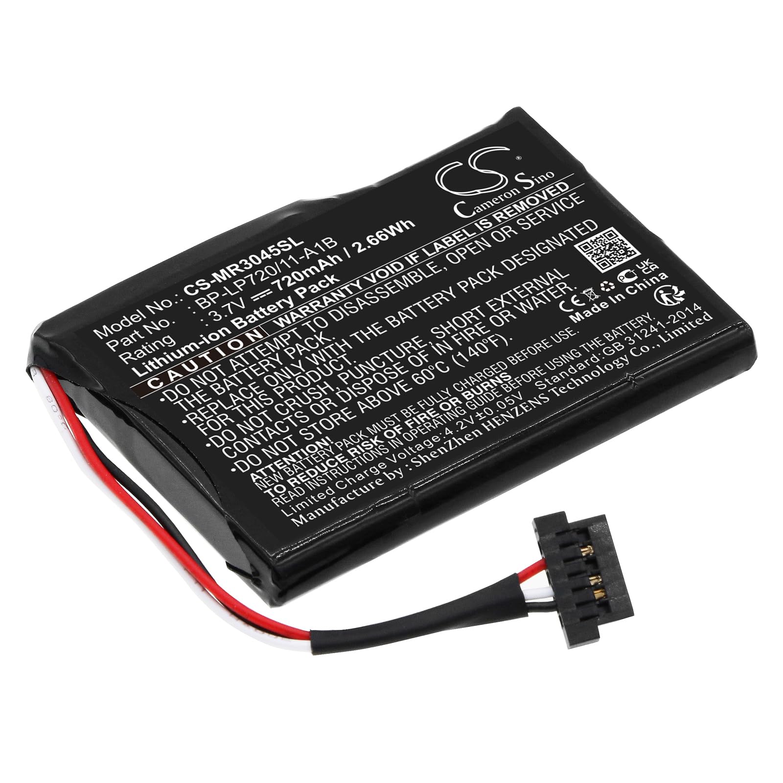 Batteria CS-MR3045SL 720mAh Compatibile Becker Active 43 Talk/Traffic, Transit 50, Ready, EU19, EU20, Assist Pro 7827 E Più - 3