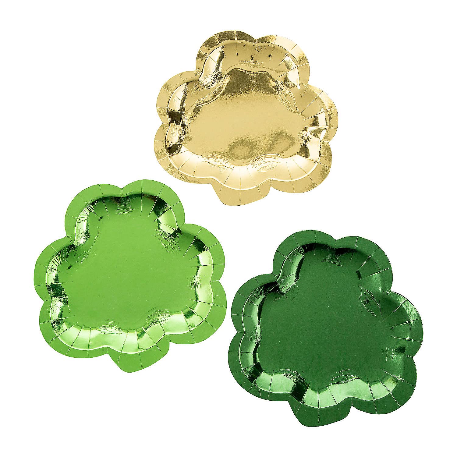 Fun Express Shamrock Foil Paper Dessert Plates, 24 Count