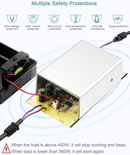 Miniatura 4 de ALITOVE Convertidor de CA a CC de 110 V a 12 V, 30 A, 360 W, adaptador de CA a CC, enchufe de encendedor de cigarrillos de automóvil de 100 V  120 V