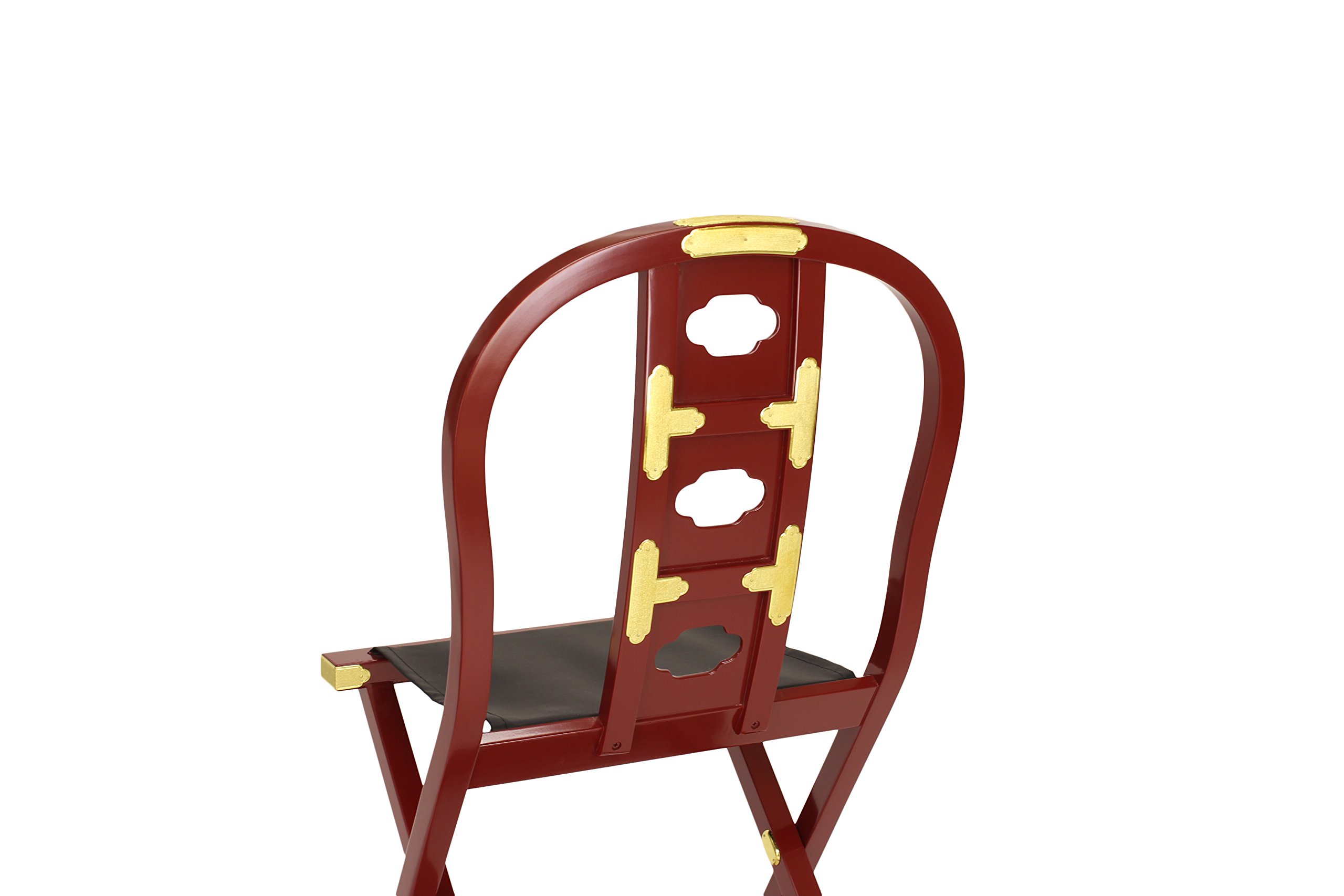 Amazon.co.jp: 新型略式曲録【朱塗】 幅53cm×座高45cm 仏具 寺院用椅子