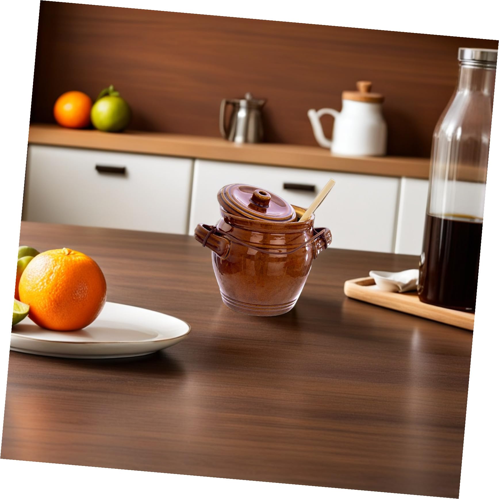 Mipcase Ceramiczny Szczelny Słoik Do Kiszonek Ceramiczny Pojemnik Kuchenny Żywność Trwały i Bezpieczny Słoik Domowy z Kreatywnym Designem i Szczelnym Zamknięciem