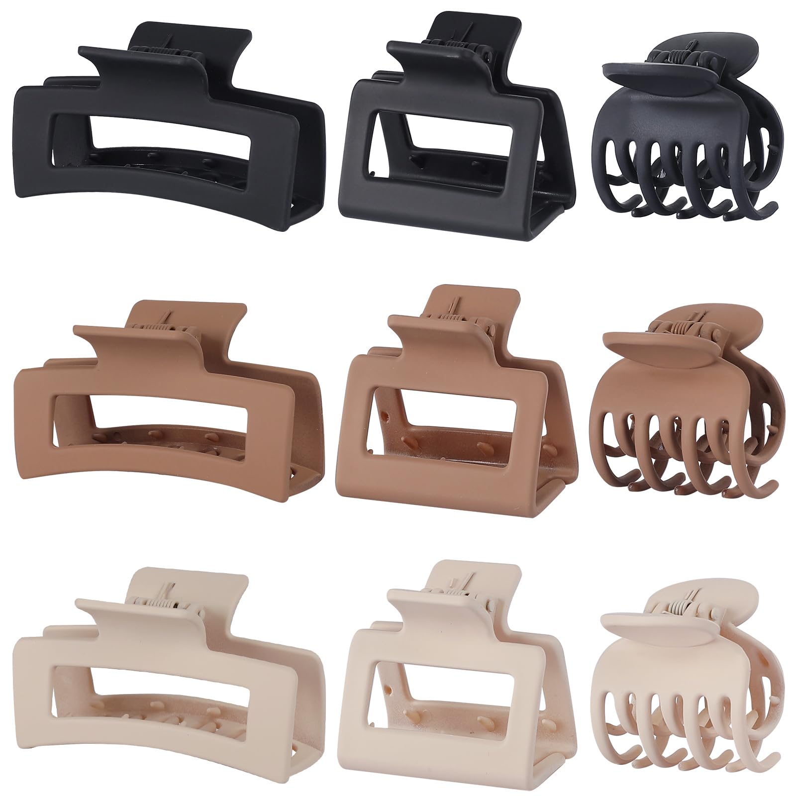 50% OFF CHANDAT Medium Claw Hair Clips Set--9 Pcs