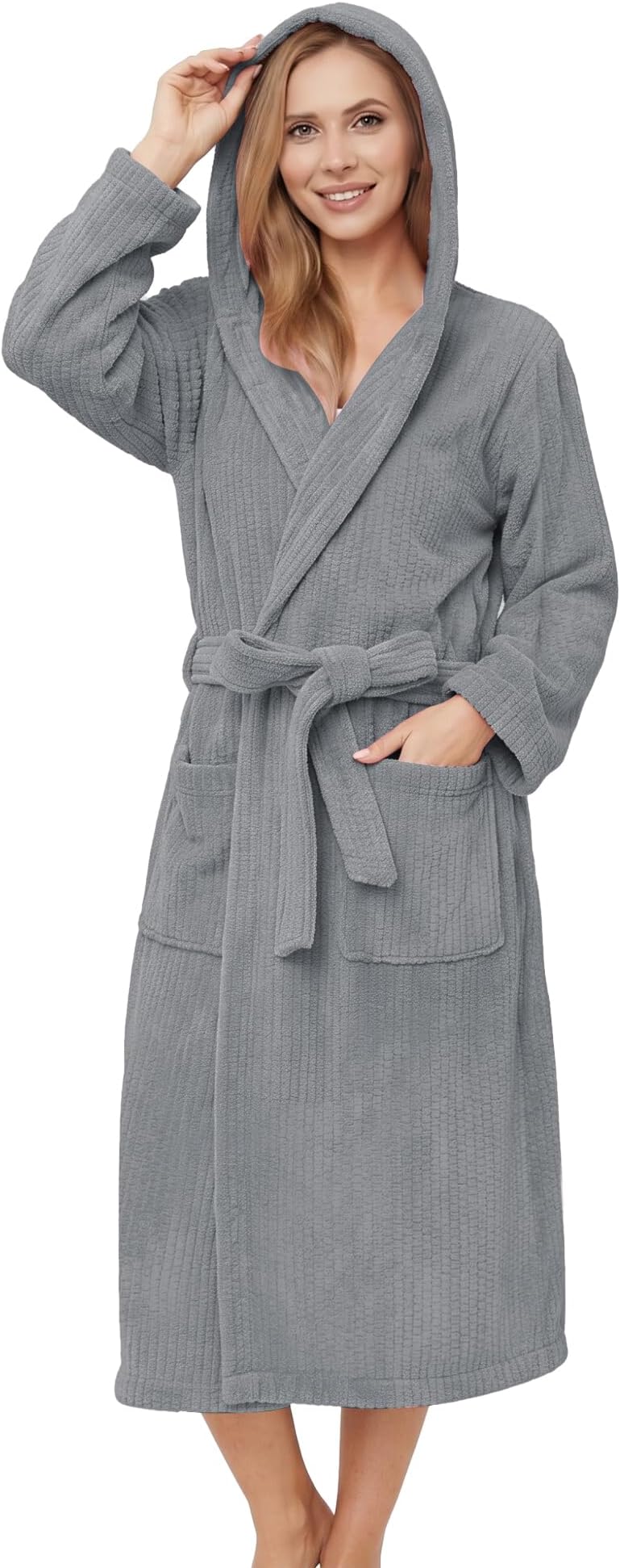 PJGGZ Hooded Bathrobes for Women, Soft Long Towel Robes for Women - Quick Dry yet Warm