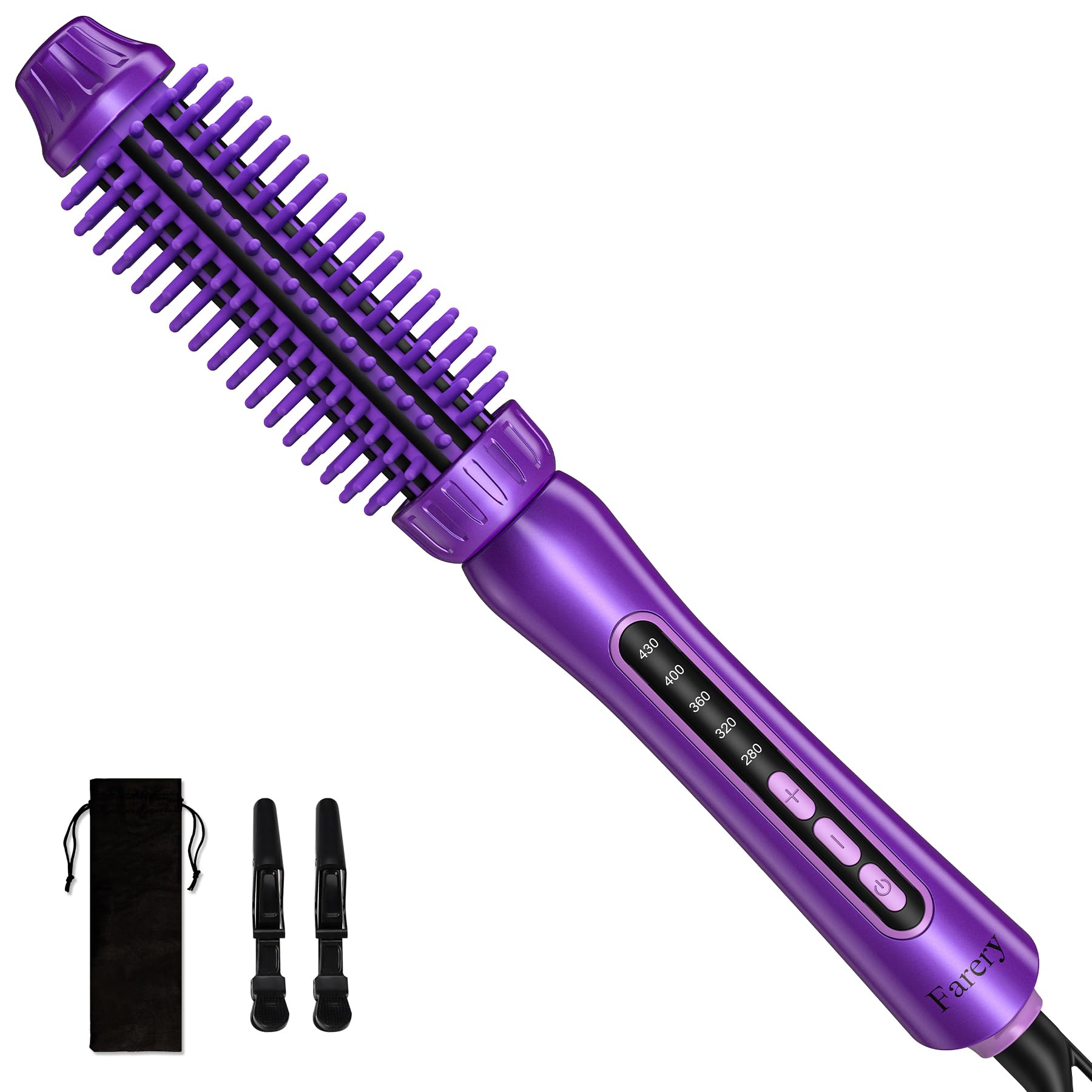 Farery Thermal Brush 1 Inch for Short Hair, Anti-Scald & No