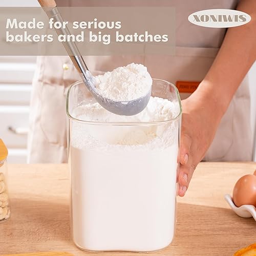 Miniatura 2 de Recipientes grandes de almacenamiento de alimentos de vidrio de 1.2 galones (148 onzas), recipientes de almacenamiento de boca ancha con tapas