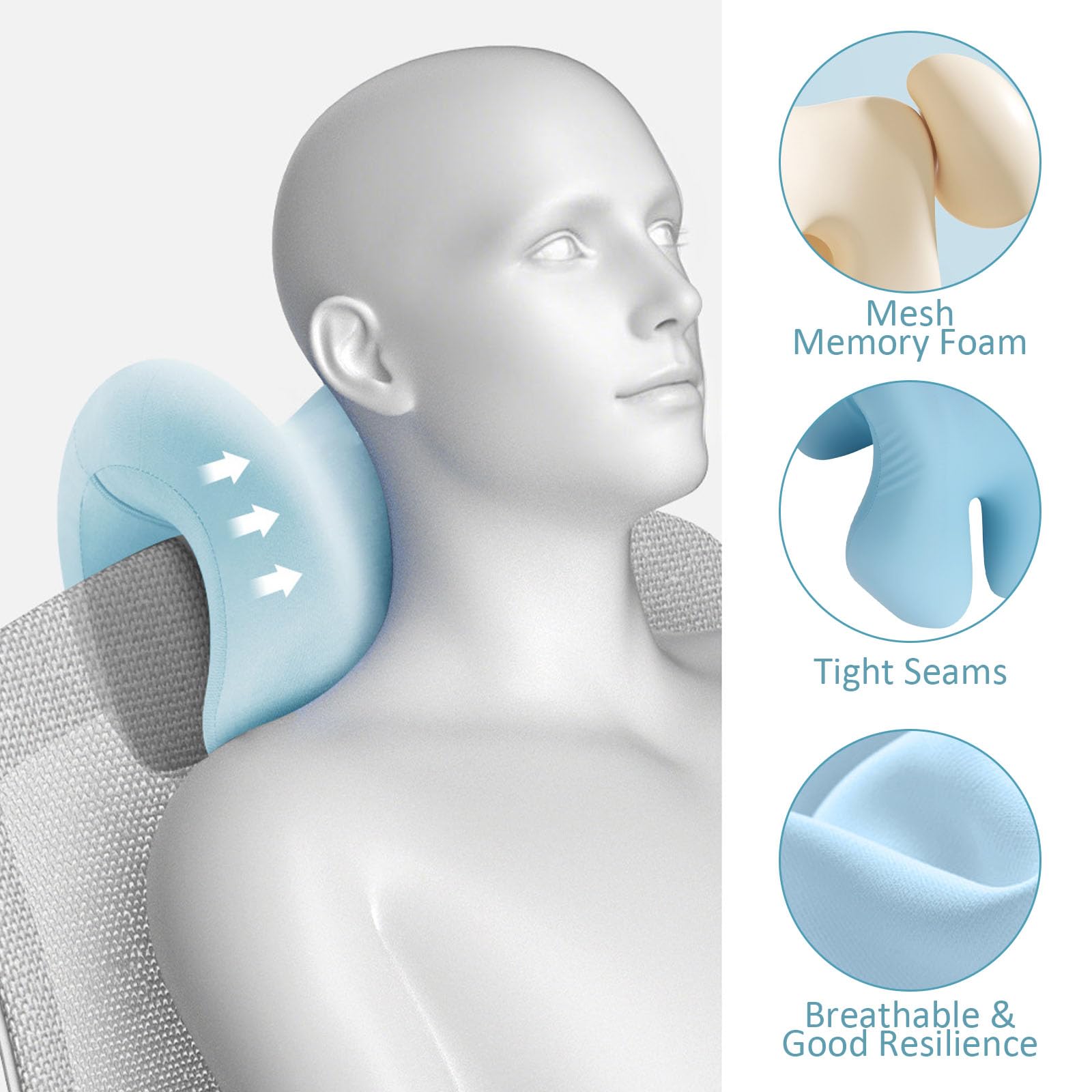 Fixation pour appuie-tête de chaise de bureau, fixation universelle
