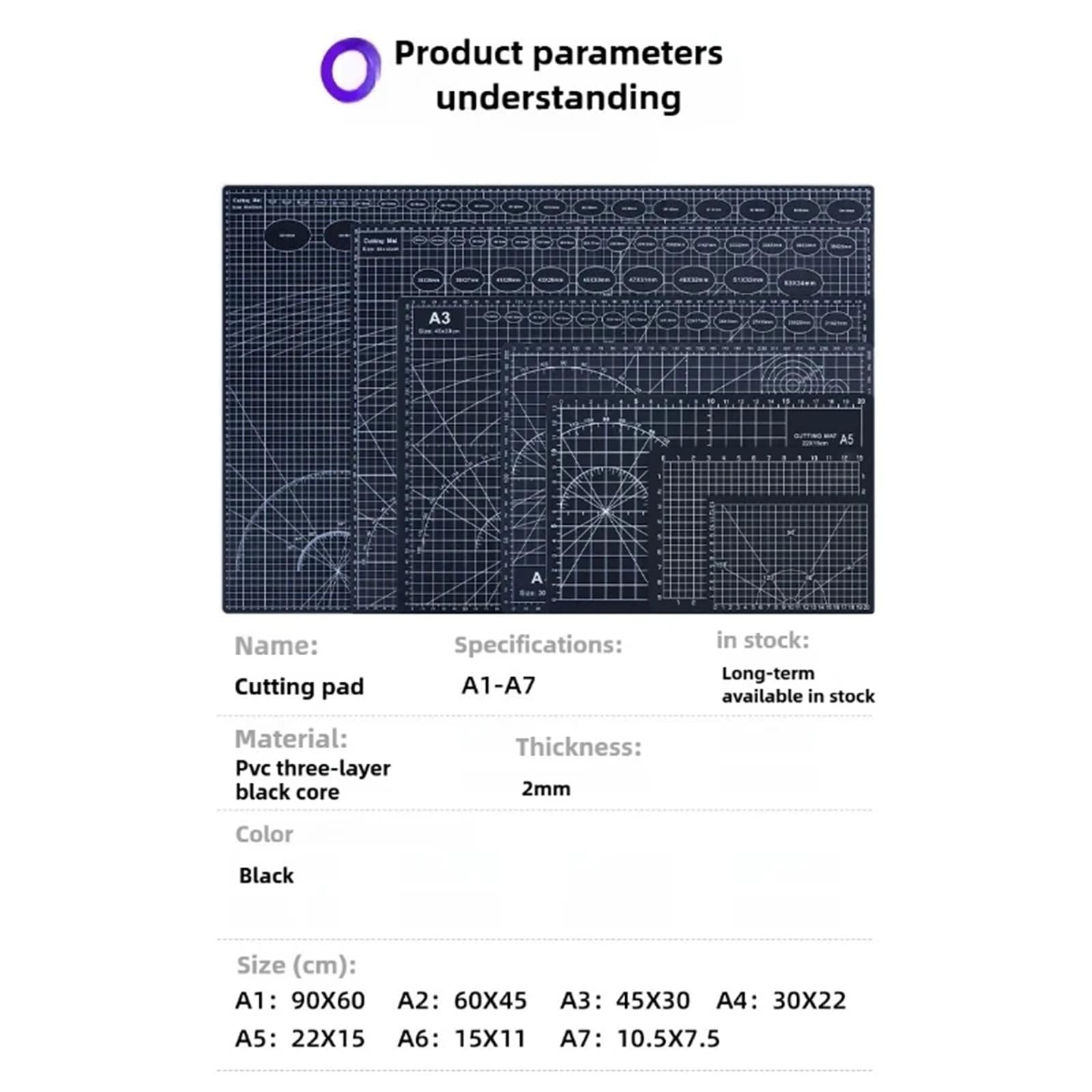 Tappetino da taglio per ufficio Tappetino da taglio multifunzionale A2/A3/A4/A5, autorigenerante, fai te, artigianato, incisione artistica(A2)