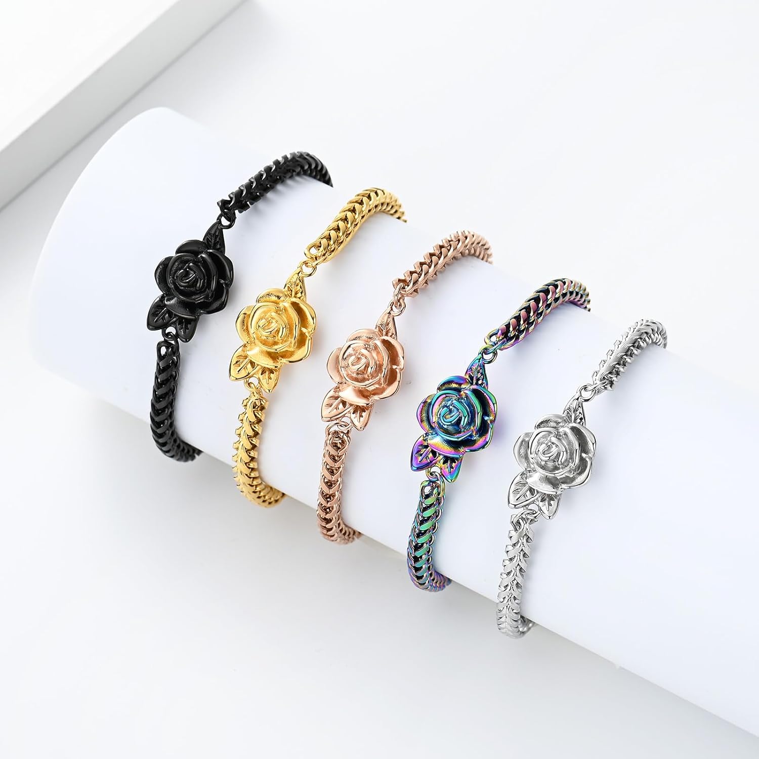 Minicremation Women's Adjustable Rose Urn Bracelet Ashes Holder Memorial Elegant Link Chain Keepsake Cremation Bangle to Hold Ashes - Image 6