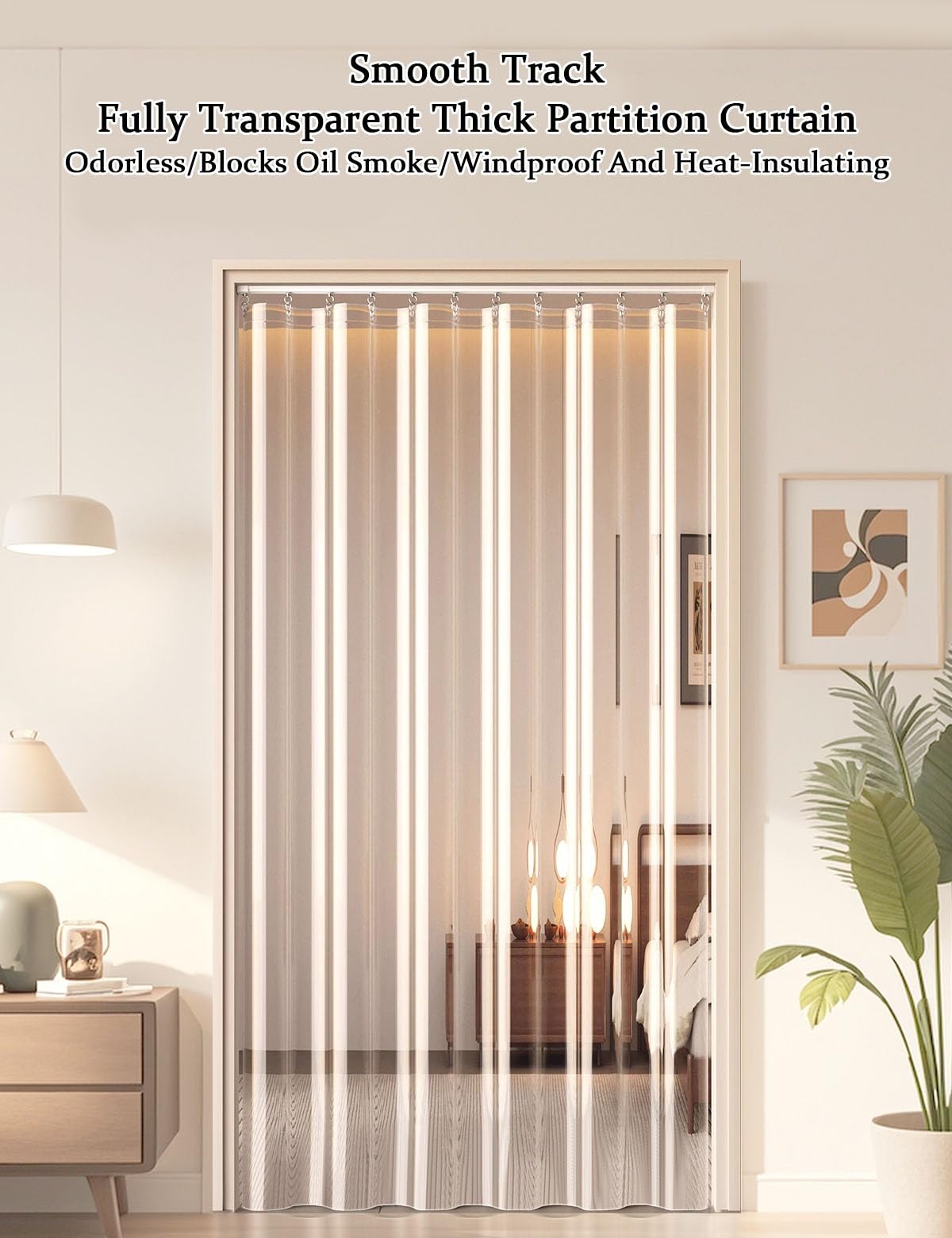 Kälteschutz Thermovorhang Hitzeschutz, Thermo Vorhang Gegen Hitze Transparent, mit Magnetverschluss Wärmeschutzvorhang für Tür Vorhang/Den Einsatz Von Klimaanlagen Im Sommer(A,180x240cm)