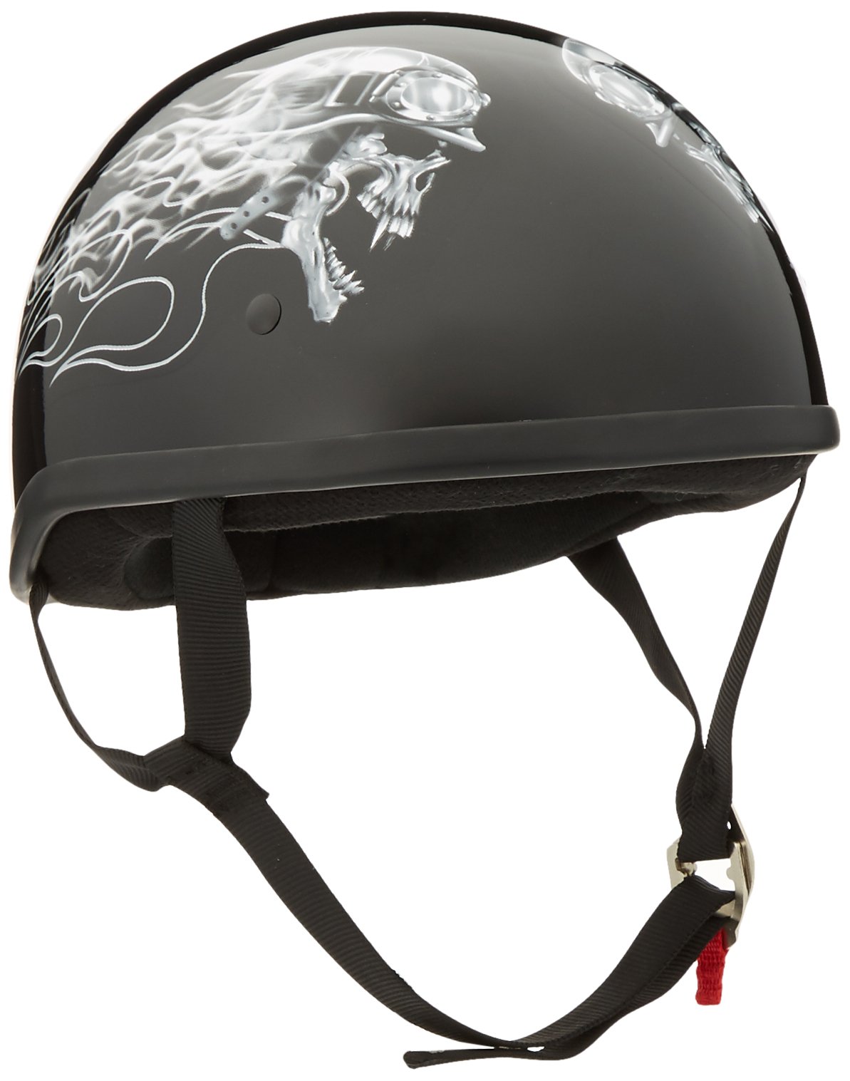 Skid Lid Biker Skull Original Helmet (Black/White, Medium)