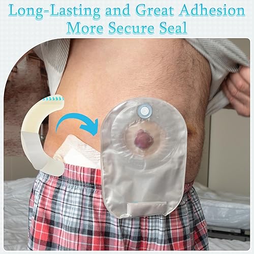 Miniatura 7 de 20 tiras de barrera para ostomía, suministros de ostomía hidrocoloide, suministros de colostomía, tiras elásticas de barrera para bolsas