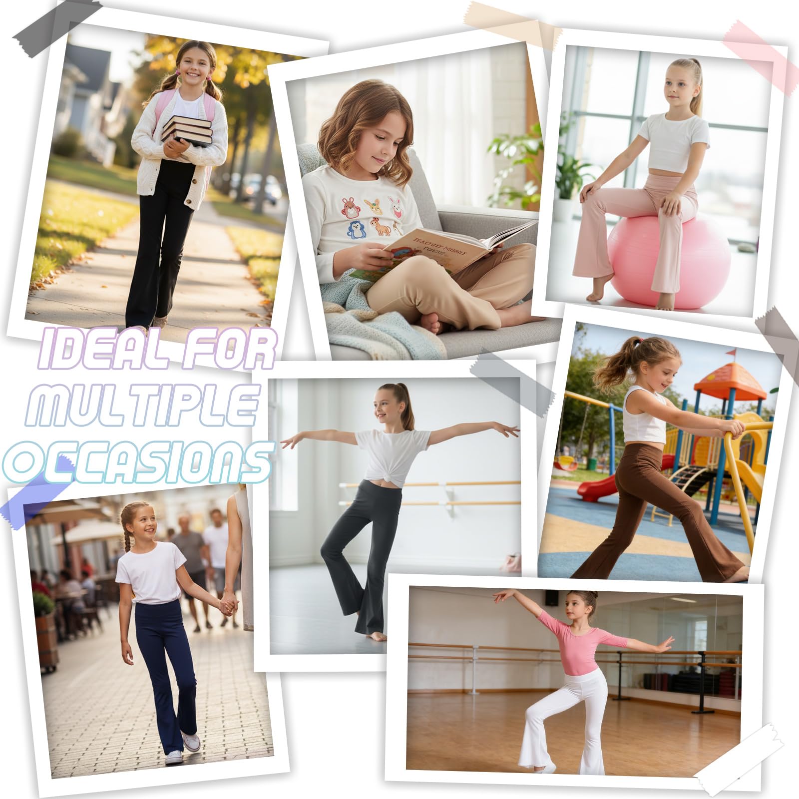 Pantalones Acampanados Deportivos Yoga Niña con Elasticidad