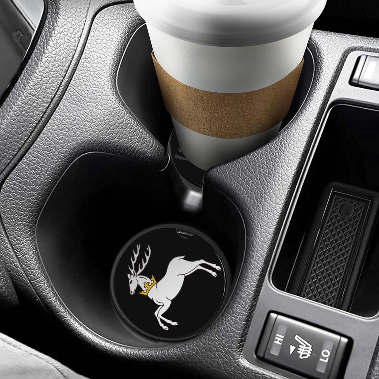 Lublin Voivodeship State Flag Cute Car Coasters 2.56 Inch Absorbent Cup Holder for Drinks Auto Interior Accessories