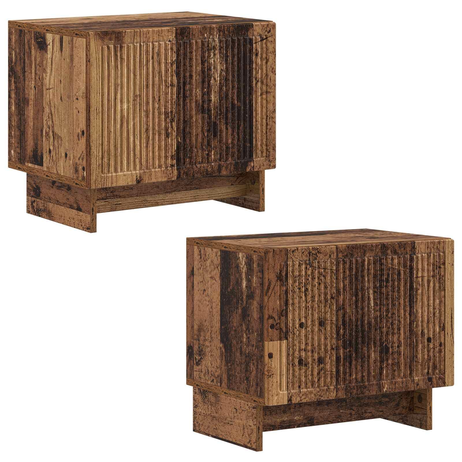 Set di 2 mobili per TV effetto legno anticato, 49 x 35 x 43 cm