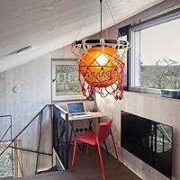 Vista 4 de Industrial Vintage Acrylic Basketball Pendant Light with Basketball Hoop Loft Bar Ceiling Hanging Lamp Gym Children's Room Dining Room Decoration