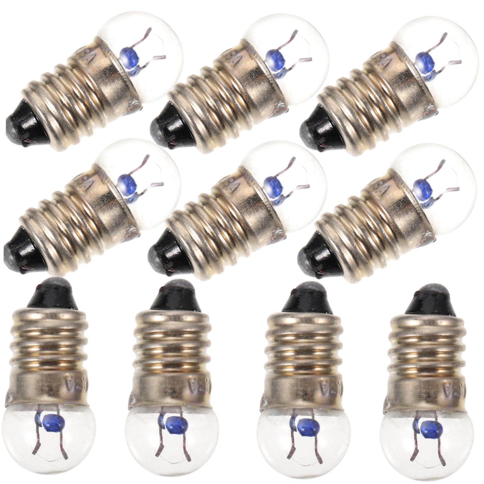 KONTONTY Small Electric Bead Light Bulb 2.5V 0.3A Light Bulb Screw Type Glass Lamp for Student Physics Experiment DIY Uses 10Pcs Pack