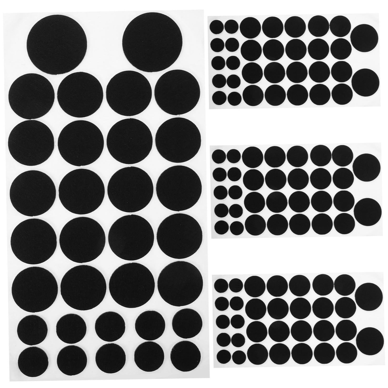 OSALADI 4 Sheets Adhesive Felt Stickers Felt Circles for Crafts DIY Clothing Decor Spotted Design Stickers