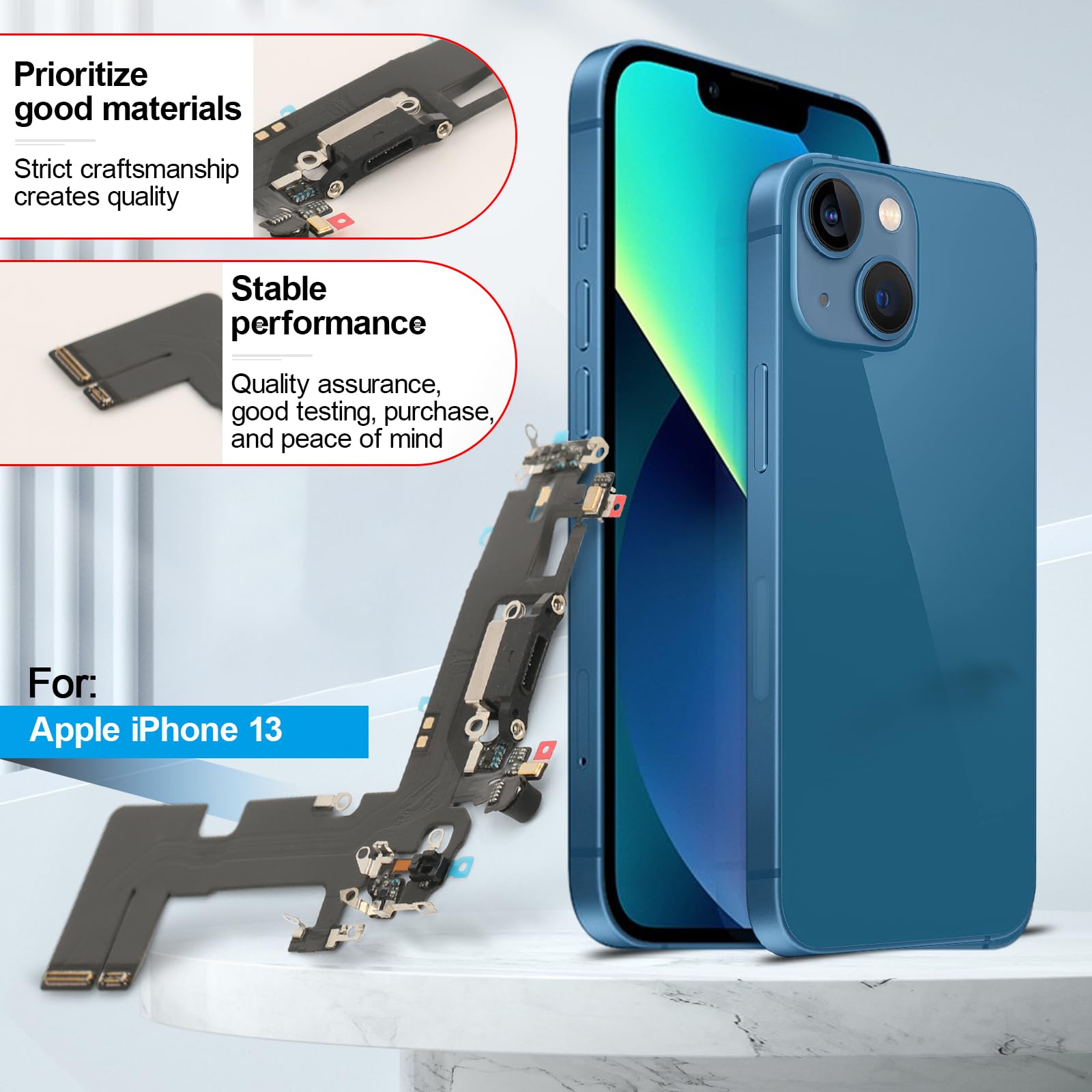 Ladebuchse Flex Kabel Für IPhone 11 – Inkl. Werkzeug & Wasserdichtem Kleber, Schwarz
